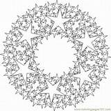 Kaleidoscope Coloring Pages Adult Geometric Christmas Adults Printable sketch template