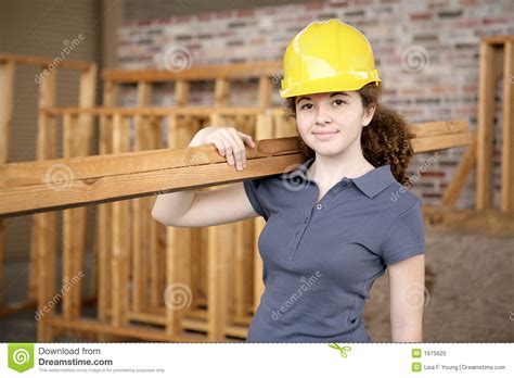 female construction apprentice stock image image  installing