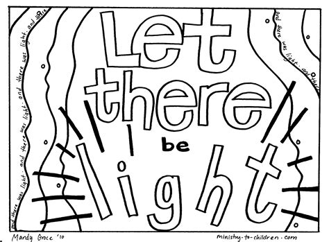 creation coloring pages    light