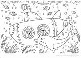 Submarine Coloring Book Plus Google Twitter Vector sketch template