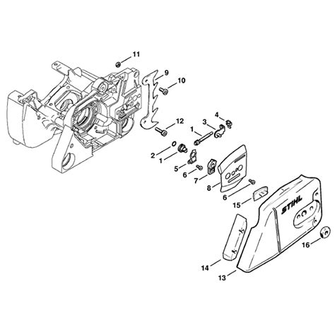 stihl ms  chainsaw ms  parts diagram chain tensioner