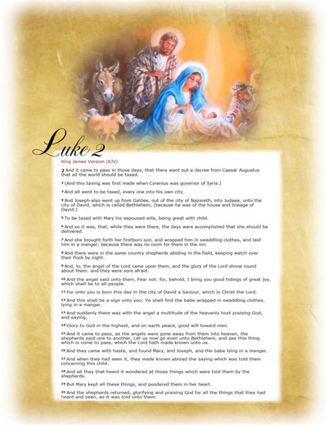 biblical  printable christmas story
