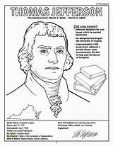 Coloring Jefferson Thomas Presidents Pages President Independence Declaration Printable American Book Print Divyajanani Facts Getcolorings Worksheet sketch template