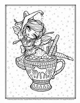 Coloring Lynn Hannah Christmas Hot Pages Adult Mug Girls Book Whimsy Coloriage Fairy Cocoa Colouring Printable Board Chocolate Mugs Books sketch template