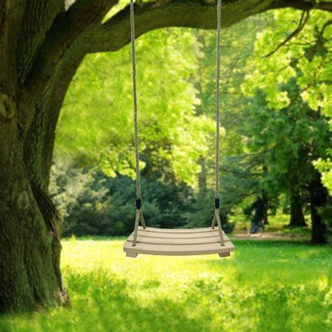 wood tree swing seat indoor outdoor rope wooden swing set  children adult kids xx