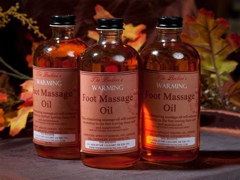 warming foot massage oil the beehive