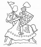Coloring Knight Horse Pages Colouring sketch template