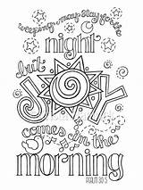 Coloring Morning Joy Comes Sheets Pages Bible Psalm Verse Sunshine Good 5x11 Sheet Kids Colouring Children Color Sizes Two Printable sketch template