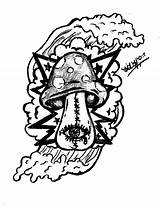 Trippy Mushroom Tattoos Drawings Tattoo Coloring Pages Shroom Sun Moon Stoner Sketch Drawing Easy Mushrooms Graffiti Deviantart Designs Outline Draw sketch template