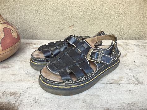 vintage dr martens fisherman sandals uk size   women size  brown leather   england