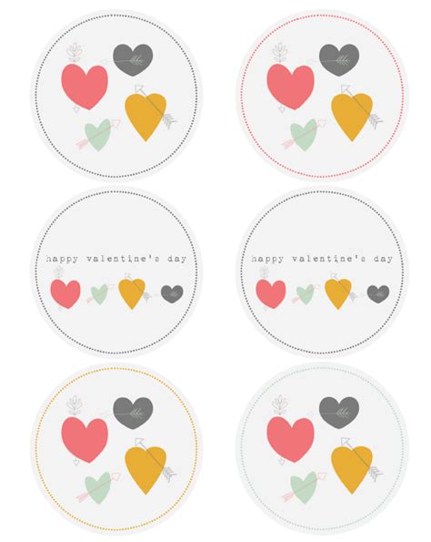 hearts arrows valentine labels  catherine auger  printable
