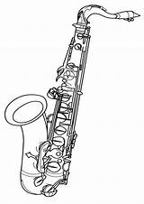 Saxophone Coloring Pages Coloringway Print sketch template