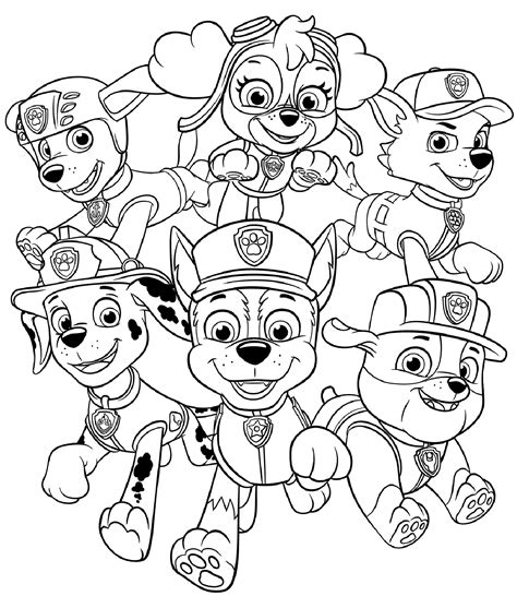 rubble   friends  paw patrol coloring page  printable