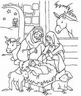 Nativity Coloring Printable Pages Scene Getcolorings sketch template