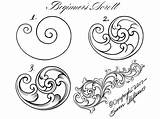 Engraving Scroll Metal Drawing Scrollwork Patterns Simple Filigree Pattern Designs Hand Tattoo Leather Alfano Sam Ornament Acanthus Arabesque Paterns Drawings sketch template