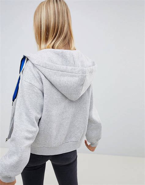 bershka zip  hoodie  gray hoodies zip ups athletic jacket