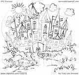 Coloring Castle Winding Path Outline Clipart Illustration Leading Royalty Rf Bannykh Alex Drawing Getdrawings Regarding Notes sketch template