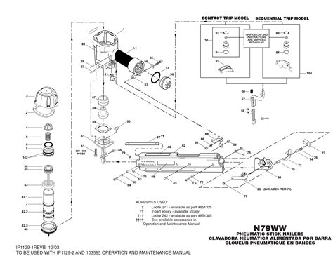 bostitch nww    degree framing nailer model schematic parts diagram toolbarncom