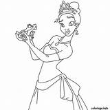 Princesse Coloriage Grenouille Tiana Imprimer Disney Colorier Imprimé sketch template