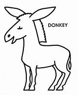 Donkey Coloring Outline Pages Animals Farm Printable Preschool Animal Color Tail Kids Outlines Drawing Colouring Donkeys Print Sheet Clipart Horse sketch template