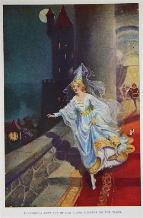 vintage cinderella princess illustration fairy tale book plate etsy