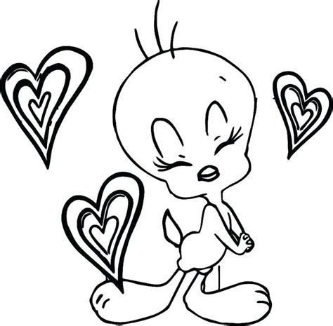 tweety coloring page  kids heart coloring pages valentines day