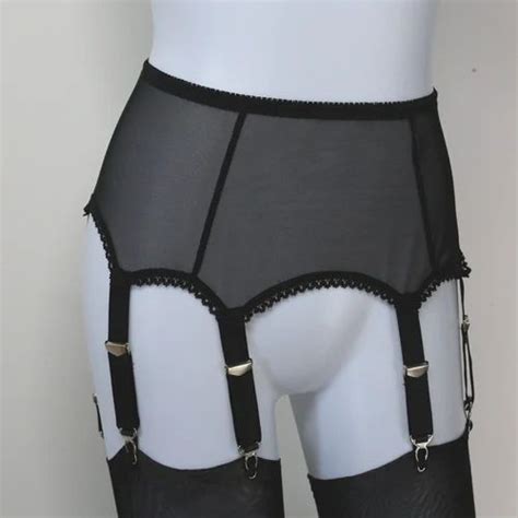 Girls Women Plus Size 6 Strap Plain Stockings Garter Belt Size Large