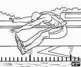 Salto Atleta Atletismo Longitud Atletiek Comprimento Atleet Verspringen Kleurplaten Racewalking sketch template
