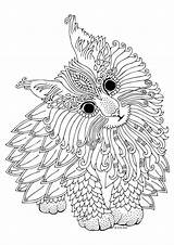 Coloring Pages Printable Mandala Gel Pen Watercolor Adult Cat Chat Animal Coloriage Colouring Book Color Adults Kids Kočka Dessin Sheets sketch template