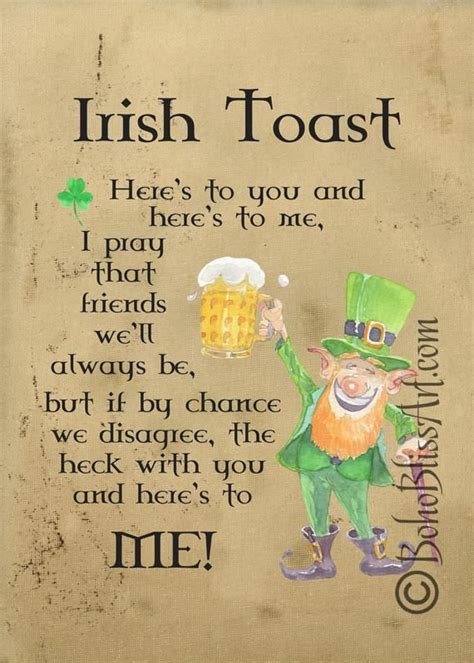 Irish Toast Heres To You And Heres To Me I Pray That Etsy Irish