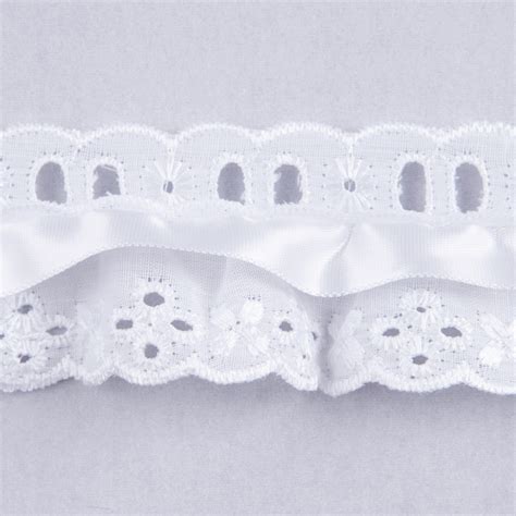 lace broderie anglaise  ribbon   mm white essential trimmings groves  banks