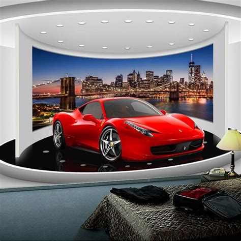 custom  size  sports car poster photo wallpaper living room study