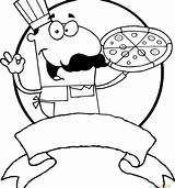 Pizza Coloring Chef Clipart Pages Male Clip Florence Pleased Perfect His Gladiator Holding Outlined Pizzeria Vector Logo Kids Cartoon Use sketch template