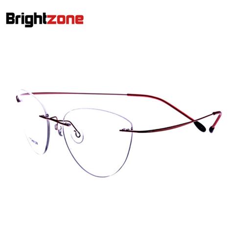 buy 2017 new fashion cat eye rimless glasses myopia