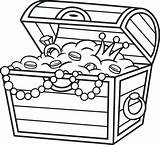 Treasure Coloring Box Chest Getdrawings Pirate sketch template