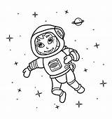 Astronaut Astronauts Clipart Drawings Coloringhome Spaceship Library sketch template