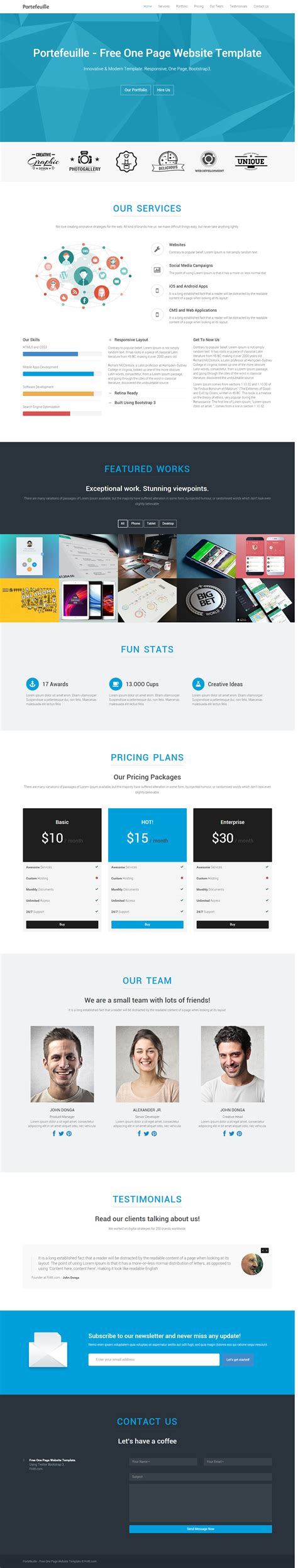 page website template