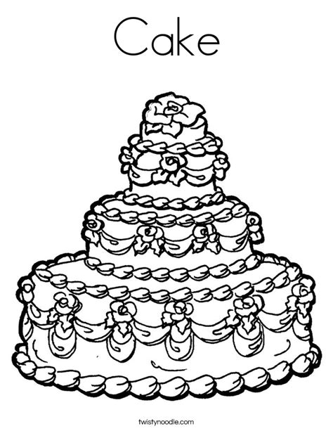 cake coloring page twisty noodle