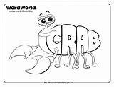 Coloring Crab Pages Sheets Printable Wordworld Print Worksheets Word Disney Alphabet Kids Animal Worksheet Cartoon Map Click Pig Learn Large sketch template
