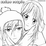 Anime Couple Coloring Pages sketch template