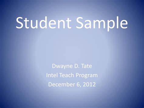 student sample powerpoint    id