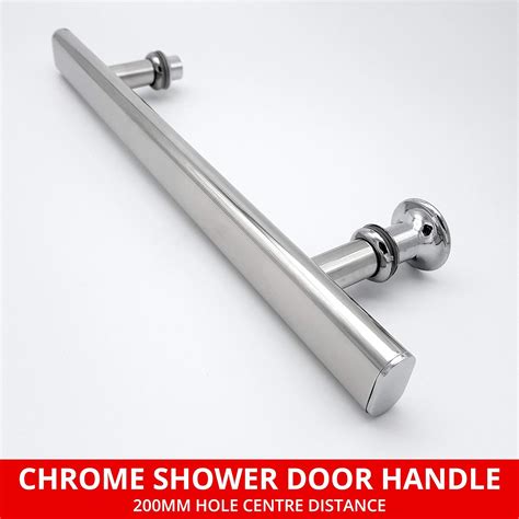 chrome shower door handle mm  hole centres mm long suitable  shower