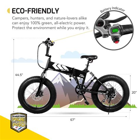 swagtron eb  outlaw  fat tire ebike  enclosed removable  battery  motor power