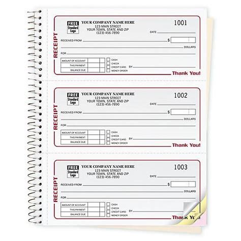 business receipt book personalized prints  printing services