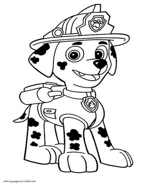 paw patrol coloring pages  kids puppy marshall coloring page paw
