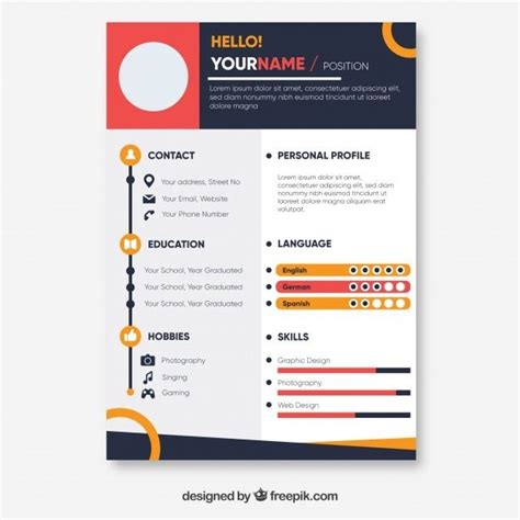 free colorful resume template svg dxf eps png resume design template