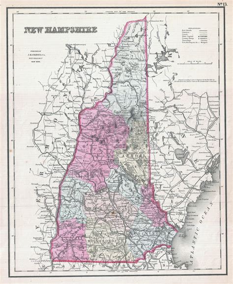 laminated map large detailed  administrative map   hampshire state  poster