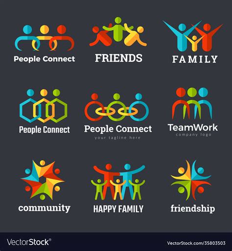 friendship logo business community partnership vector image
