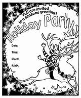 Seasons Greetings Reindeer Invitation Party Coloring Crayola sketch template