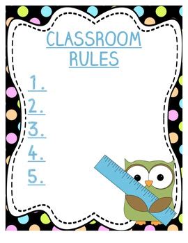 classroom rules template  cassie hallmark teachers pay teachers